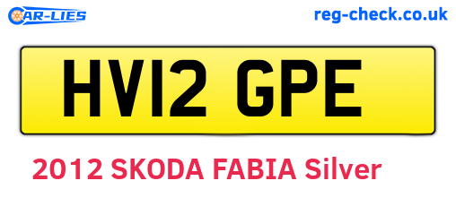 HV12GPE are the vehicle registration plates.