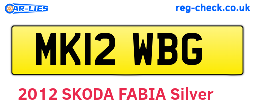 MK12WBG are the vehicle registration plates.