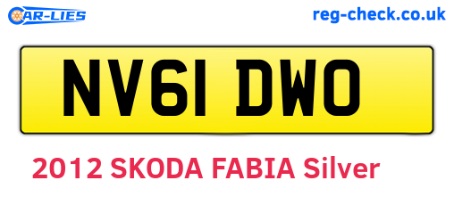 NV61DWO are the vehicle registration plates.