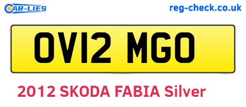 OV12MGO are the vehicle registration plates.