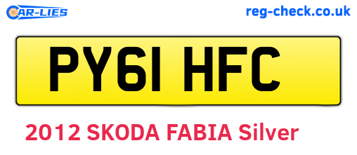 PY61HFC are the vehicle registration plates.