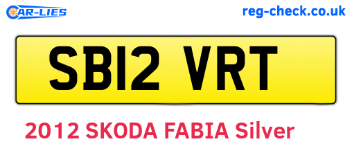 SB12VRT are the vehicle registration plates.