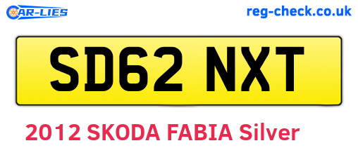 SD62NXT are the vehicle registration plates.