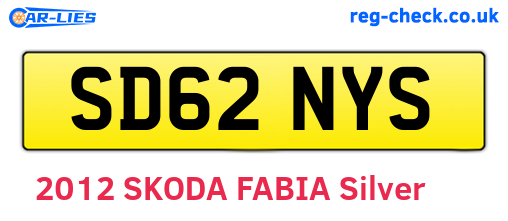SD62NYS are the vehicle registration plates.