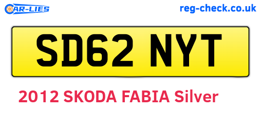 SD62NYT are the vehicle registration plates.