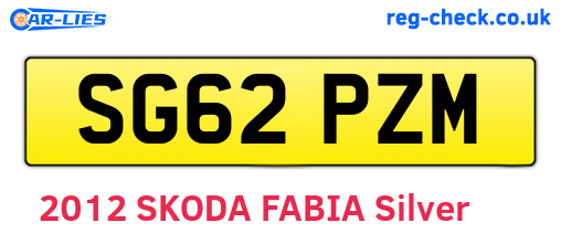 SG62PZM are the vehicle registration plates.