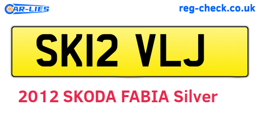 SK12VLJ are the vehicle registration plates.