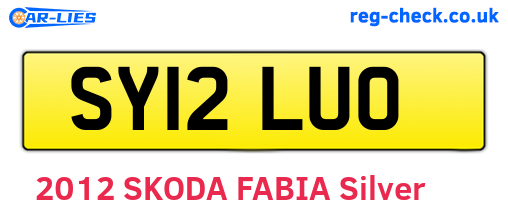 SY12LUO are the vehicle registration plates.