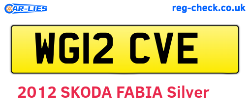 WG12CVE are the vehicle registration plates.