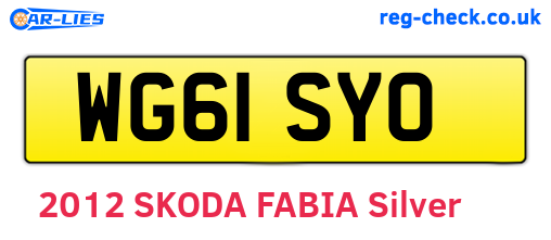 WG61SYO are the vehicle registration plates.