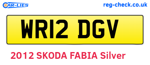 WR12DGV are the vehicle registration plates.