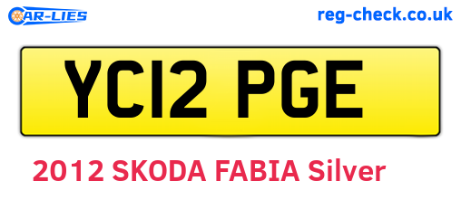 YC12PGE are the vehicle registration plates.