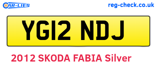 YG12NDJ are the vehicle registration plates.