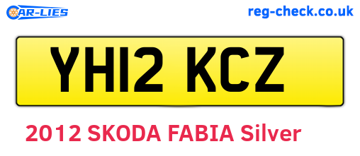 YH12KCZ are the vehicle registration plates.