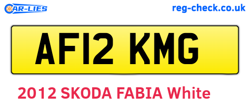 AF12KMG are the vehicle registration plates.