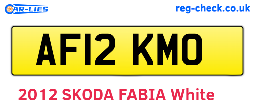 AF12KMO are the vehicle registration plates.