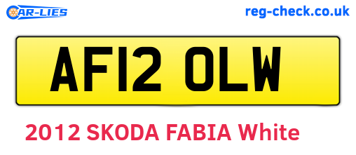 AF12OLW are the vehicle registration plates.