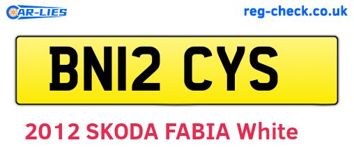 BN12CYS are the vehicle registration plates.