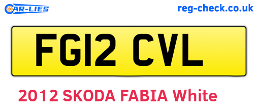 FG12CVL are the vehicle registration plates.