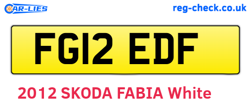FG12EDF are the vehicle registration plates.