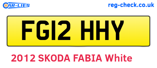FG12HHY are the vehicle registration plates.