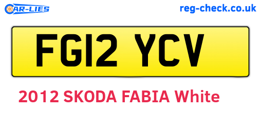 FG12YCV are the vehicle registration plates.
