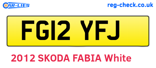 FG12YFJ are the vehicle registration plates.