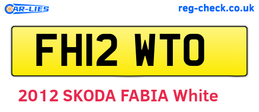 FH12WTO are the vehicle registration plates.