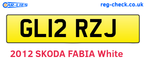 GL12RZJ are the vehicle registration plates.