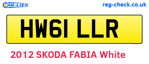 HW61LLR are the vehicle registration plates.