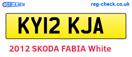 KY12KJA are the vehicle registration plates.