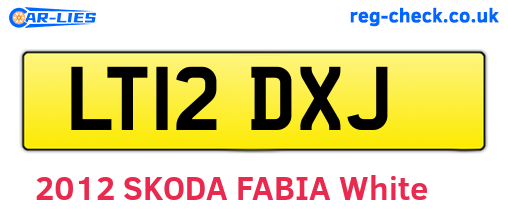 LT12DXJ are the vehicle registration plates.