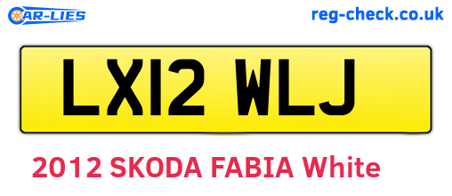 LX12WLJ are the vehicle registration plates.