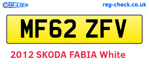 MF62ZFV are the vehicle registration plates.