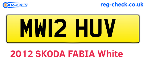 MW12HUV are the vehicle registration plates.