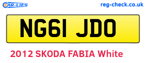 NG61JDO are the vehicle registration plates.