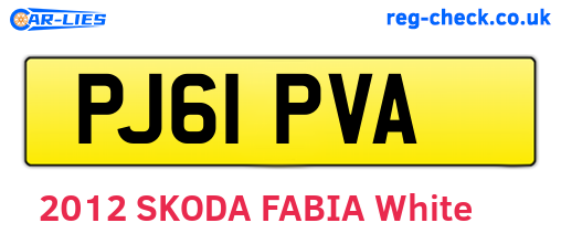 PJ61PVA are the vehicle registration plates.