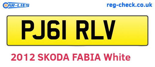 PJ61RLV are the vehicle registration plates.