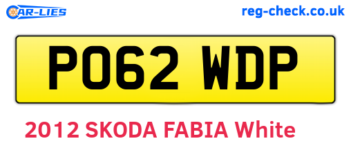 PO62WDP are the vehicle registration plates.
