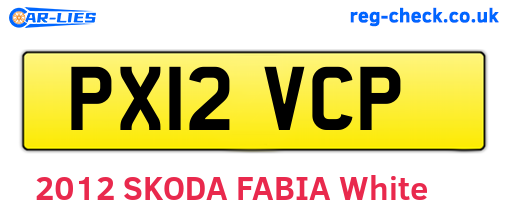 PX12VCP are the vehicle registration plates.