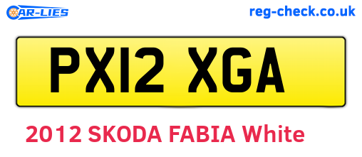 PX12XGA are the vehicle registration plates.