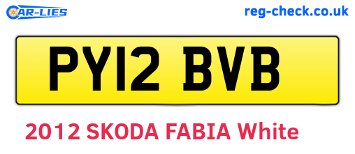PY12BVB are the vehicle registration plates.