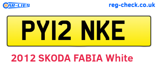 PY12NKE are the vehicle registration plates.