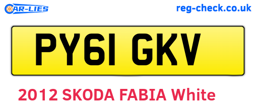 PY61GKV are the vehicle registration plates.
