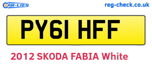 PY61HFF are the vehicle registration plates.