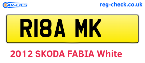 R18AMK are the vehicle registration plates.