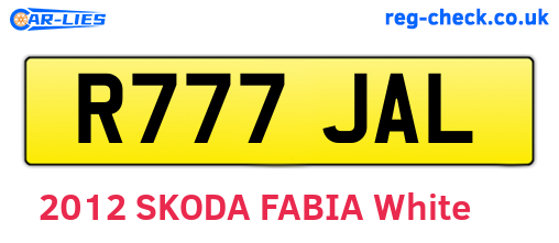 R777JAL are the vehicle registration plates.
