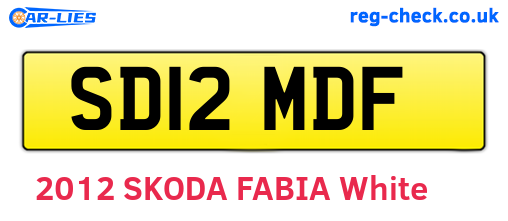 SD12MDF are the vehicle registration plates.