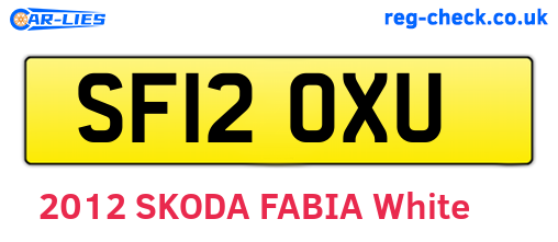 SF12OXU are the vehicle registration plates.