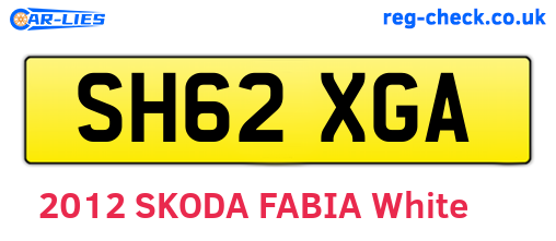 SH62XGA are the vehicle registration plates.